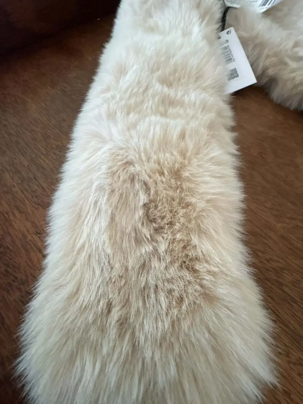 Tintoretto Cream Faux Fur Pull-Through Scarf
